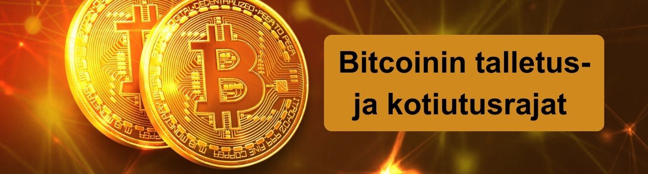 Bitcoinin talletus- ja kotiutusrajat sekä siirtoajat suomalaisilla nettikasinoilla